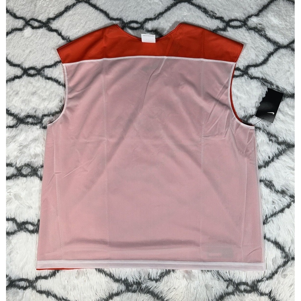 NIKE Team Dri-FIT Reversible Pinnie Practice Jersey Orange White Mens Sz S *NEW* - Picture 8 of 8